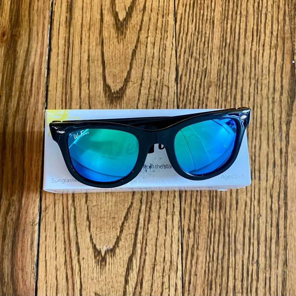 Weefarers Polarized kids sunglasses black frame ”sea” green lens - size 0-1